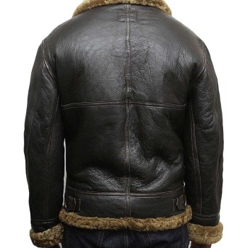 Men's Aviator Flying Sheepskin Shearling Leather Jacket