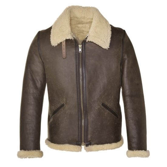 Men's B-6 Vintage Leather Sheepskin Shearling Jacket
