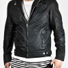 Men's Diagonal Zipper Belted Collar Leather Jacket Men's Diagonal Zipper Belted Collar Leather Jacket