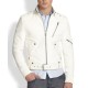 Men's Belted White Leather Motorcycle Jacket