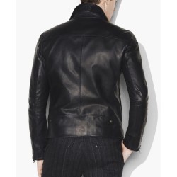 Men's Asymmetrical Classic Moto Black Leather Jacket