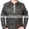 Men's Charcoal Black Leather Biker Jacket Men's Charcoal Black Leather Biker Jacket
