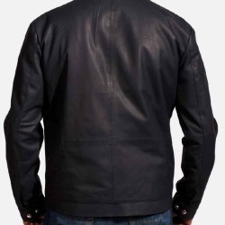 Men's Biker Designer Dark Blue Leather Jacket
