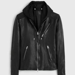Men's Harwood Motorcycle Black Leather Jacket