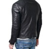Men's Motorcycle Quilted Shoulder Lambskin Leather Jacket