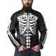 Men's Motorcycle Skeleton Black Leather Jacket