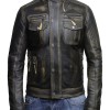 Men's Vintage Biker Style Waxed Black Leather Jacket Men's Vintage Biker Style Waxed Black Leather Jacket