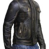 Men's Vintage Biker Style Waxed Black Leather Jacket Men's Vintage Biker Style Waxed Black Leather Jacket