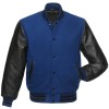 Men's Wool Blue and Black Leather Jacket Men's Wool Blue and Black Leather Jacket
