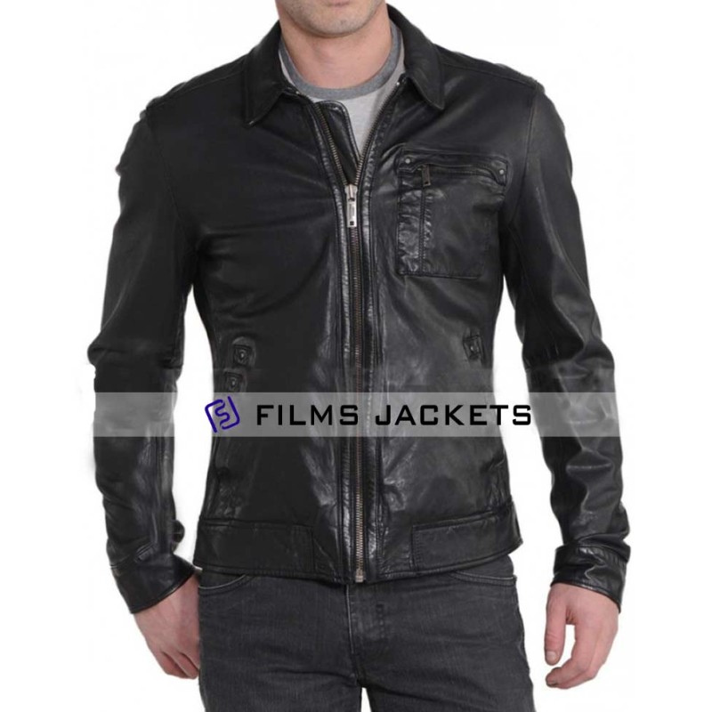 Men's Shirt Collar Casual Wear Biker Style Jacket Men's Shirt Collar Casual Wear Biker Style Jacket