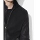 Men's Shearling Motorcycle Black Leather Jacket