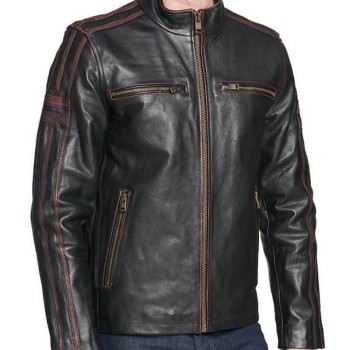 Men's Black Rivet Leather Jacket