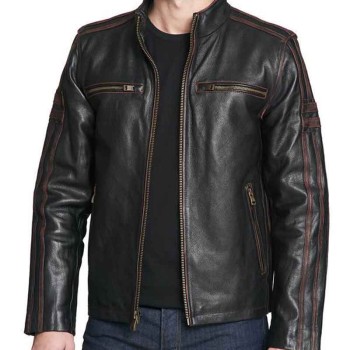 Men's Black Rivet Leather Jacket