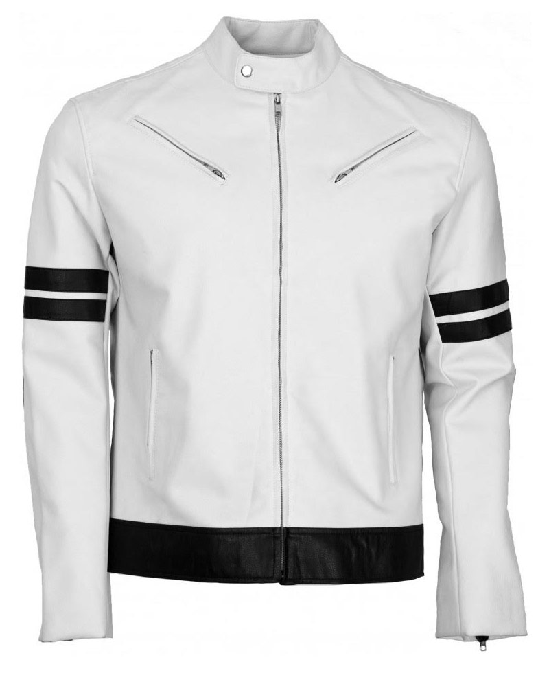 Black and white striped jacket mens on sale