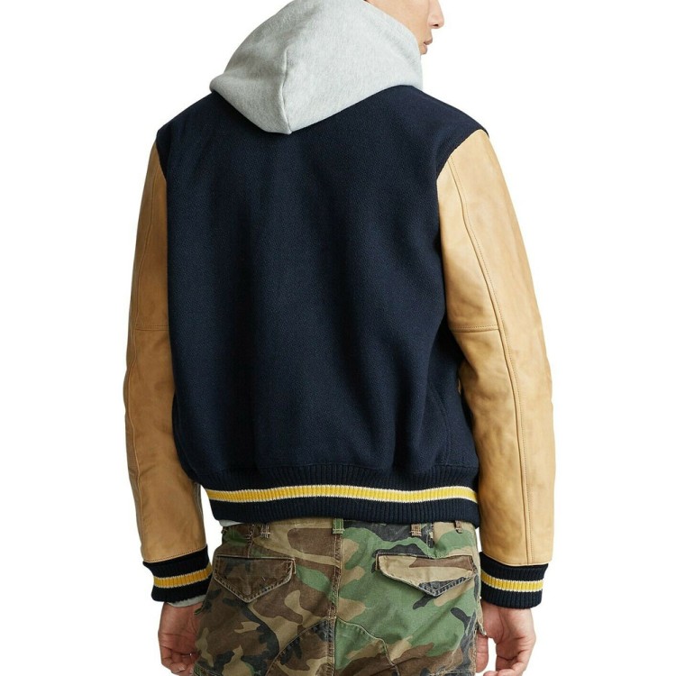Men's State Champs Navy Blue and Brown Jacket Men's State Champs Navy Blue and Brown Jacket