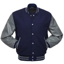 Men's Blue and Gray Bomber Jacket