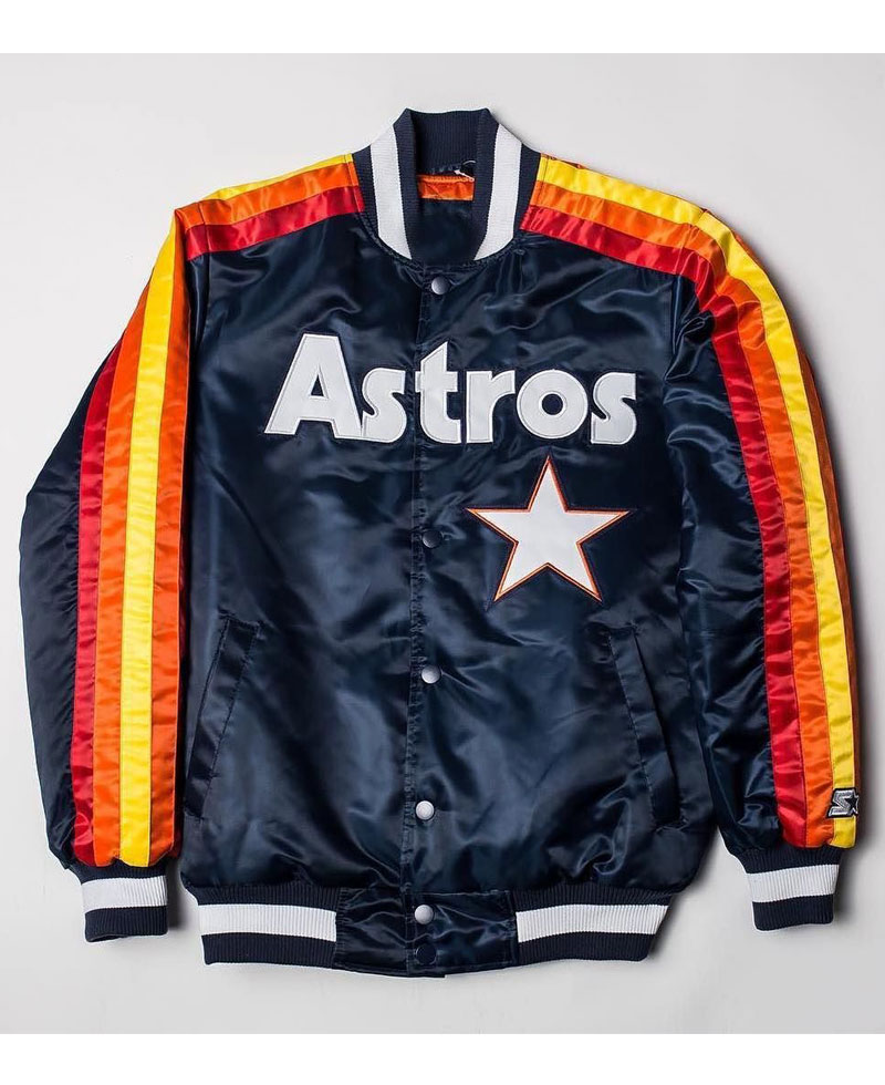 Vintage 80s Baseball Houston Astros Satin Jacket - Maker of Jacket