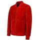 Men's Classic Bomber 70's Suede Red Jacket