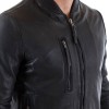 Men's Bomber Style Casual Black Leather Jacket Men's Bomber Style Casual Black Leather Jacket