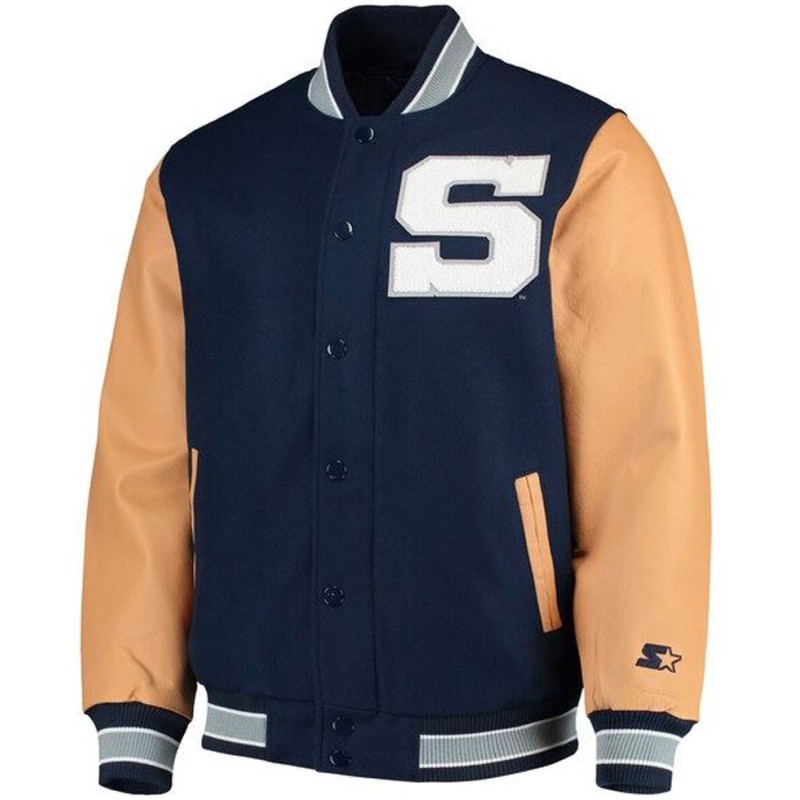 Men's Penn State Navy Blue Bomber Jacket Men's Penn State Navy Blue Bomber Jacket