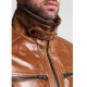 Men's Bomber Brown Shiny Leather Jacket