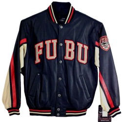 Men's FUBU Bomber Blue Leather Jacket