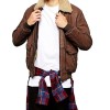 Men's Bomber Wrangler Leather Jacket with Fur Collar Men's Bomber Wrangler Leather Jacket with Fur Collar