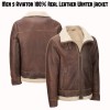 Men's Aviator Faux Shearling Brown Leather Jacket Men's Aviator Faux Shearling Brown Leather Jacket