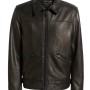 Men's Brown Real Leather Jacket with Fur Collar