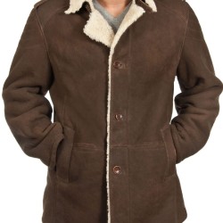 Men's Shearling Brown Sheepskin Leather Coat