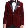 Men's Dinner Red Velvet Peak-Lapel Jacket Men's Dinner Red Velvet Peak-Lapel Jacket