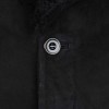 Men's Button Closure Black Suede Shearling Coat