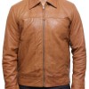 Men's Shirt Collar Casual Tan Brown Jacket Men's Shirt Collar Casual Tan Brown Jacket