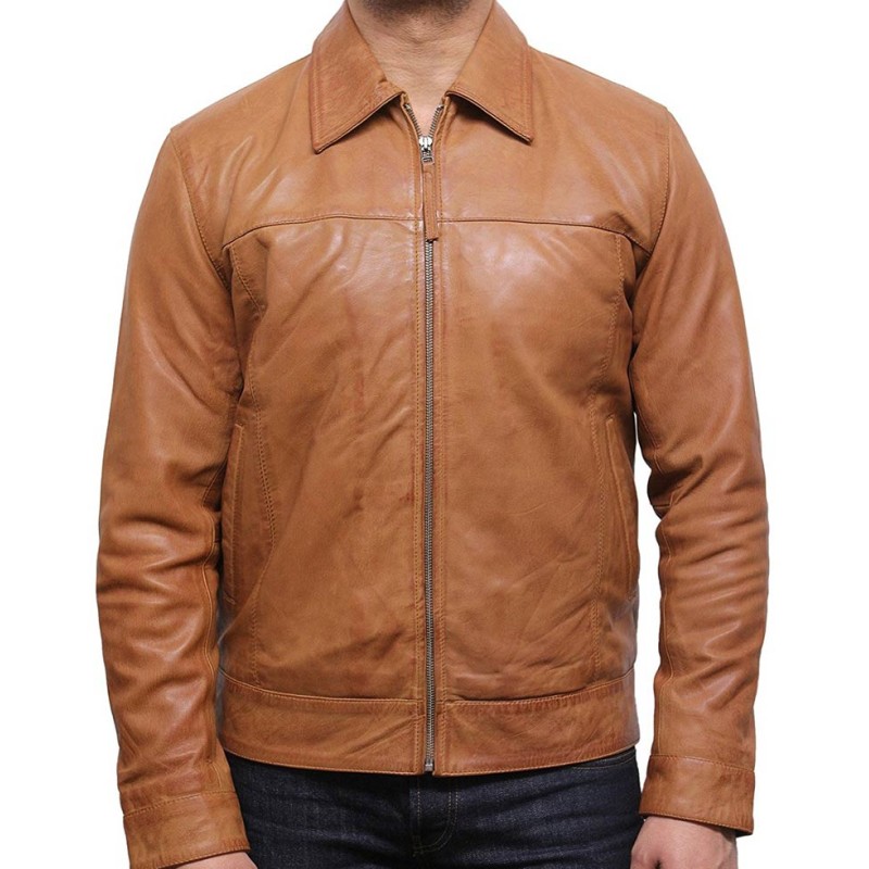 Men's Shirt Collar Casual Tan Brown Jacket Men's Shirt Collar Casual Tan Brown Jacket