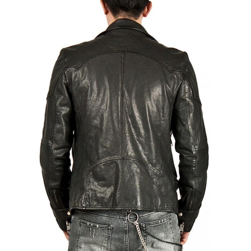 Men's Casual Stand Collar Black Leather Jacket Men's Casual Stand Collar Black Leather Jacket
