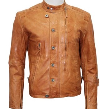 Men's Designer Casual Brown Leather Jacket