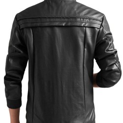 Men's Casual Wear Slim Fit Black Leather Jacket