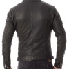 Men's Snap Tab Collar Casual Wear Zipper Black Leather Jacket Men's Snap Tab Collar Casual Wear Zipper Black Leather Jacket