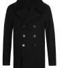 Men's Causal Wear Black Wool Peacoat