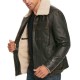 Men's Classic B3 Shearling Brown Leather Jacket with Hoodie
