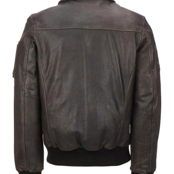 Men's Classic Bomber Brown Waxed Leather Jacket