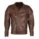 Men's Biker Classical Brown Leather Jacket