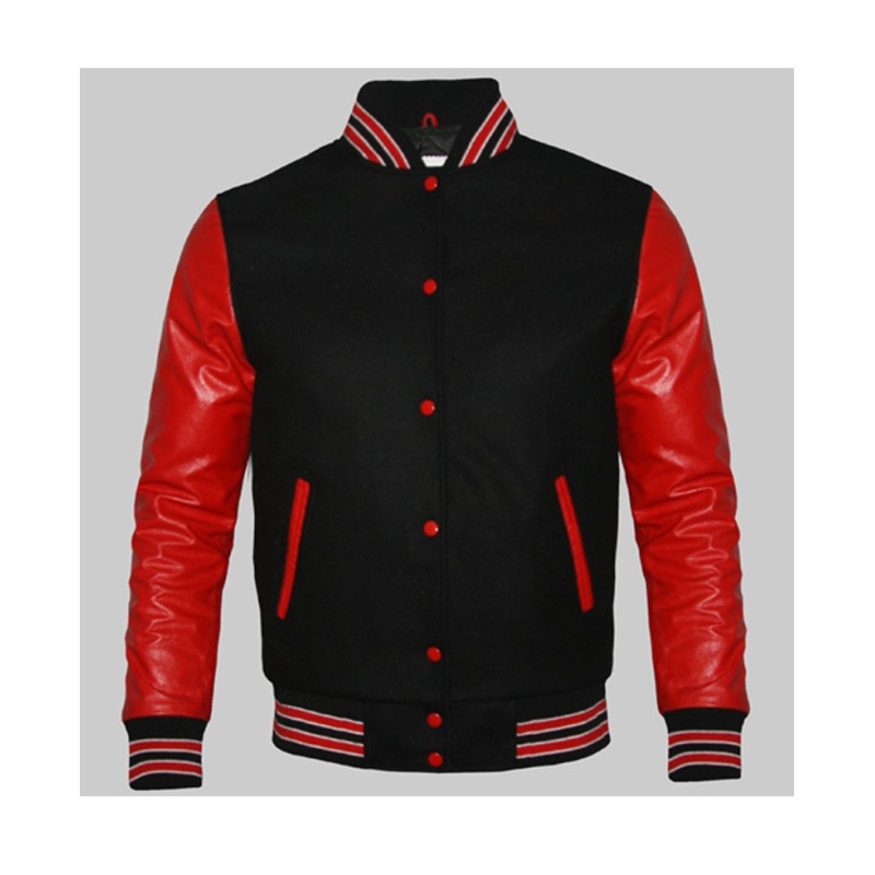 Men's College Varsity Red and Black Jacket
