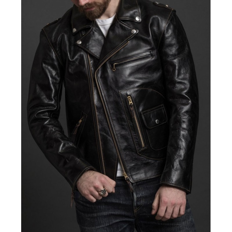 Men's Cow-Hide Black Leather Rider's Motorcycle Jacket Men's Cow-Hide Black Leather Rider's Motorcycle Jacket