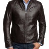 Men's Slim Fit Simple Look Dark Brown Leather Jacket Men's Slim Fit Simple Look Dark Brown Leather Jacket
