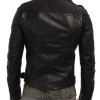 Men's Asymmetrical Design Cropped Biker Black Leather Jacket Men's Asymmetrical Design Cropped Biker Black Leather Jacket