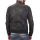 Men's Black Leather Designer Bomber Jacket
