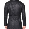 Men's Mid Length Designer Black Leather Jacket Men's Mid Length Designer Black Leather Jacket