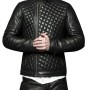 Men's Quilted Futuristic Leather Jacket