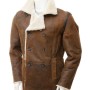Men's Shearling Double Breasted Leather Coat
